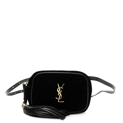 Saint Laurent Velour Matelasse Monogram Lou Belt Bag Black 1 of 10