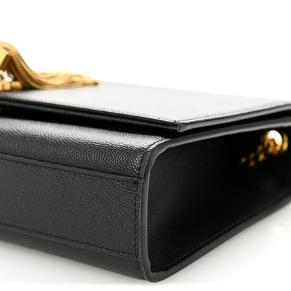 Saint Laurent Grain De Poudre Medium Classic Monogram Kate Tassel Satchel Black 9 of 10