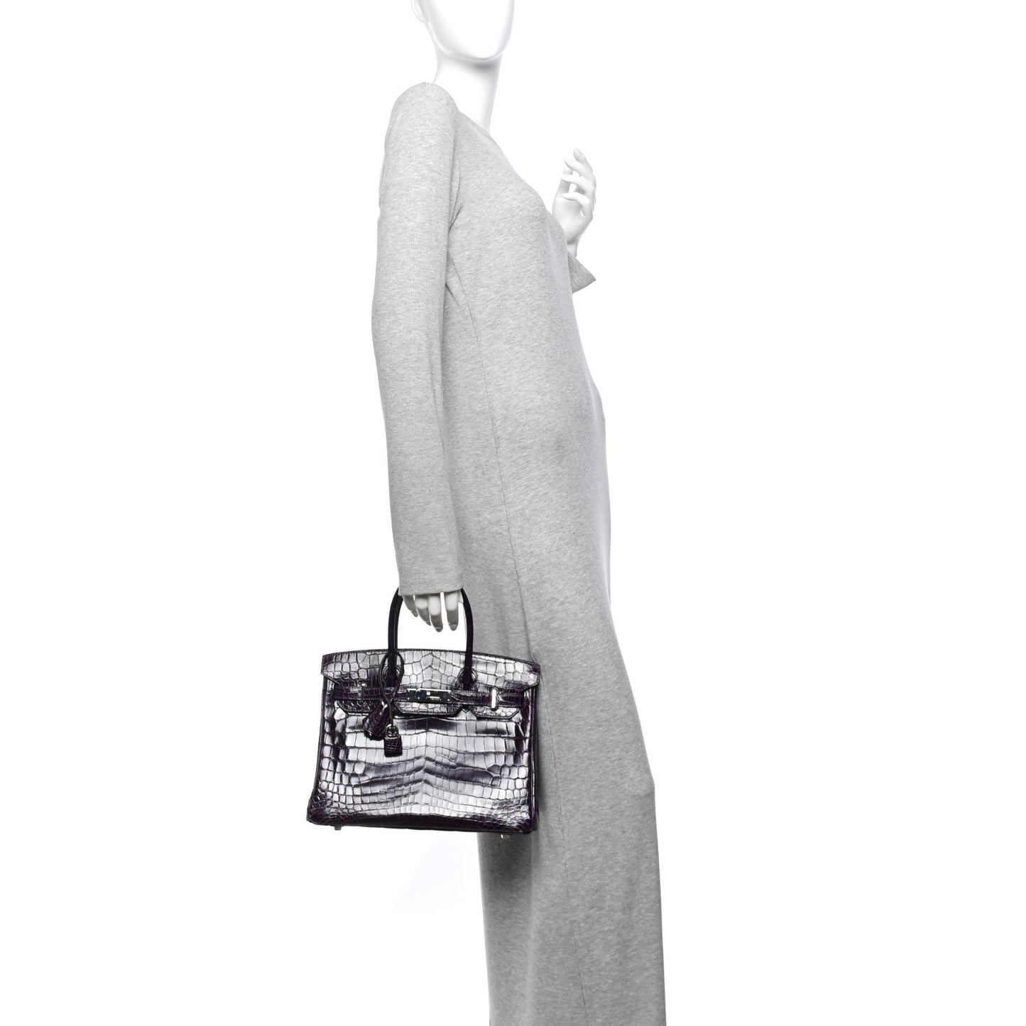 Shiny Niloticus Crocodile Birkin 30 Amethyst