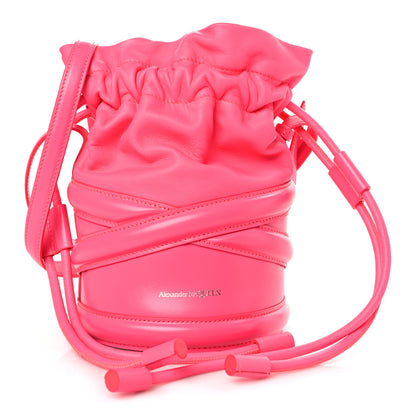 Alexander McQueen Calfskin The Soft Curve Drawstring Bag Neon Pink 1 of 9