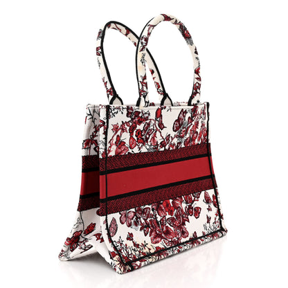 Christian Dior Canvas Embroidered Medium Le Coeur Des Papillons Book Tote White Multicolor 3 of 12