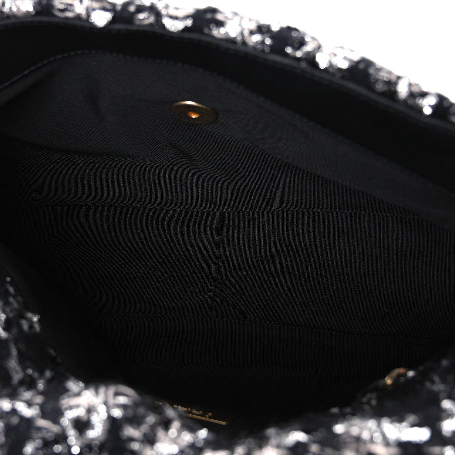 Chanel Tweed Quilted Large Chanel 19 Flap Black Silver Ecru 5 of 10