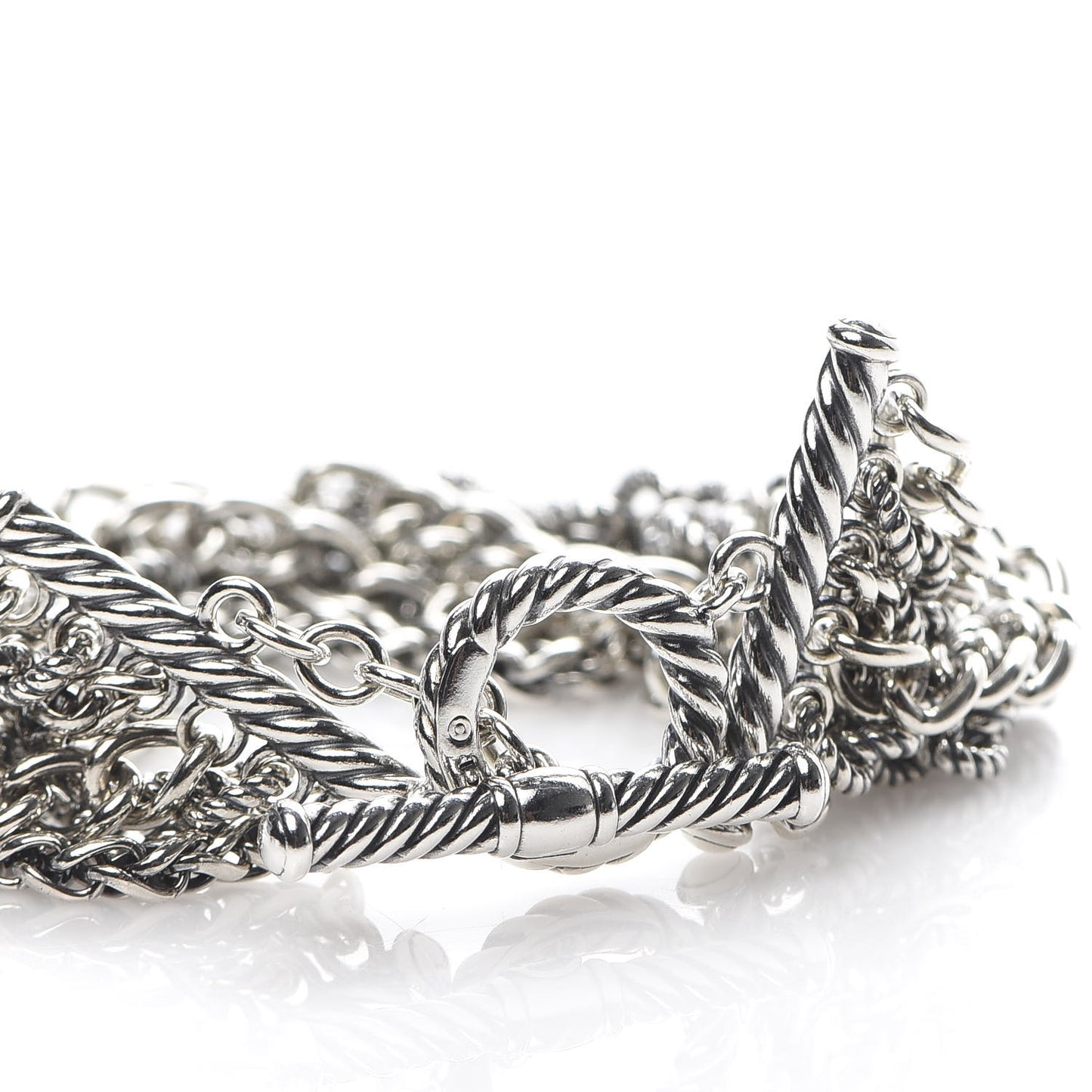Sterling Silver Multi Chain Toggle Bracelet