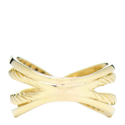 David Yurman 18K Yellow Gold Diamond X Crossover Cable Ring 57 8 3 of 5