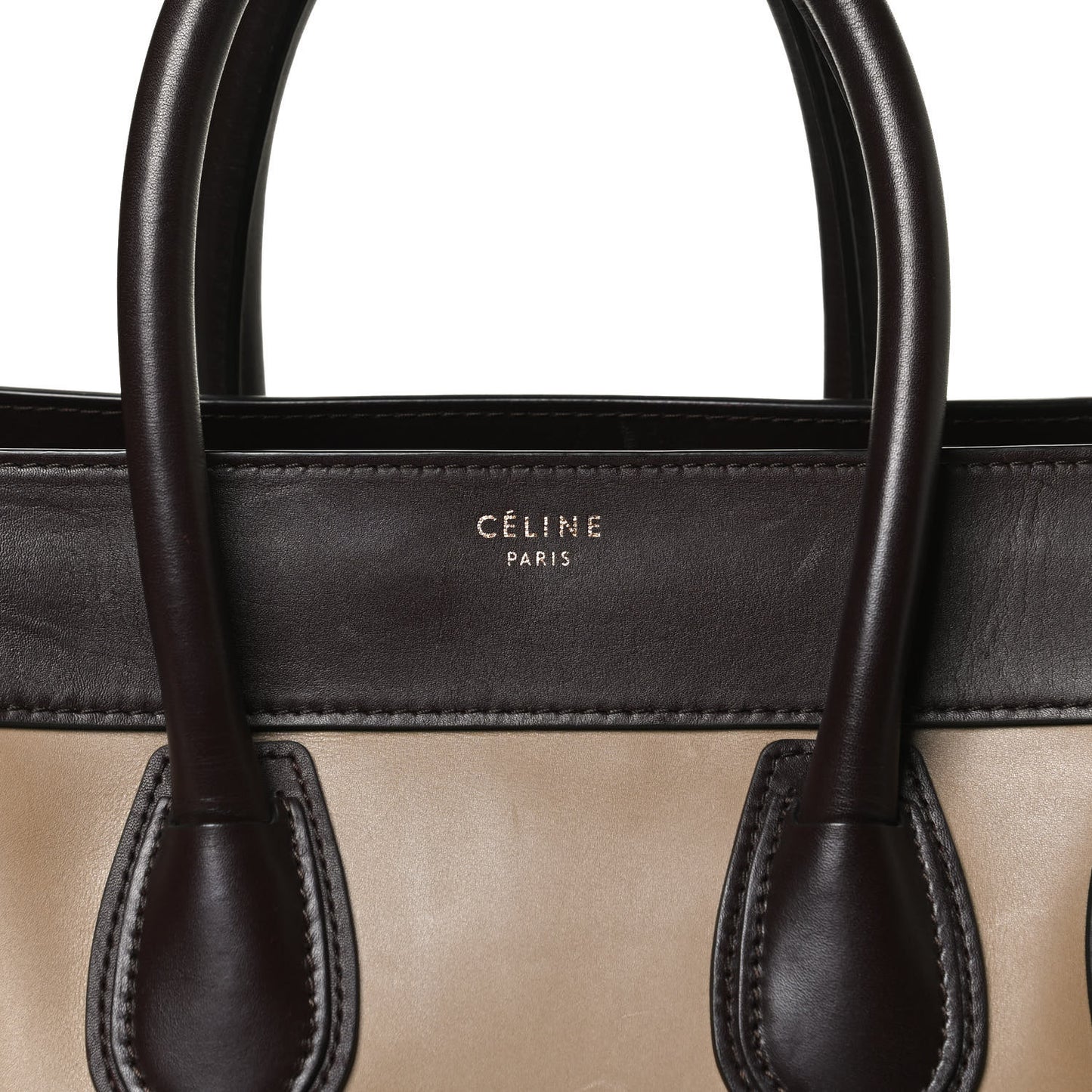 Smooth Calfskin Suede Micro Tri-Color Luggage Beige