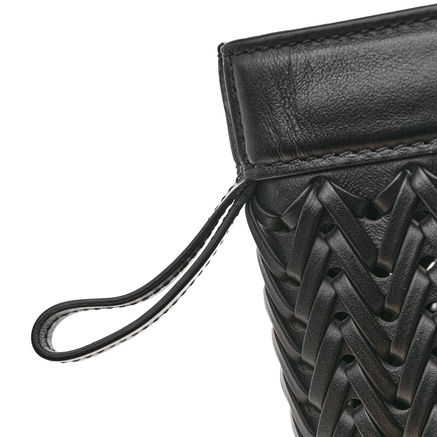 Fendi Vitello Grace Woven Medium Fendi Origami Black 12 of 12