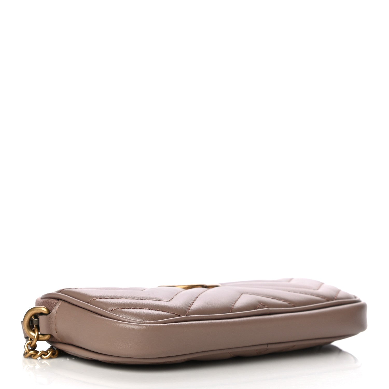 Gucci Calfskin Matelasse Mini GG Marmont Chain Crossbody Bag Porcelain Rose 3 of 7
