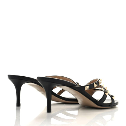 Valentino Garavani Calfskin Rockstud 60mm Slide Sandals 35.5 Black 3 of 9