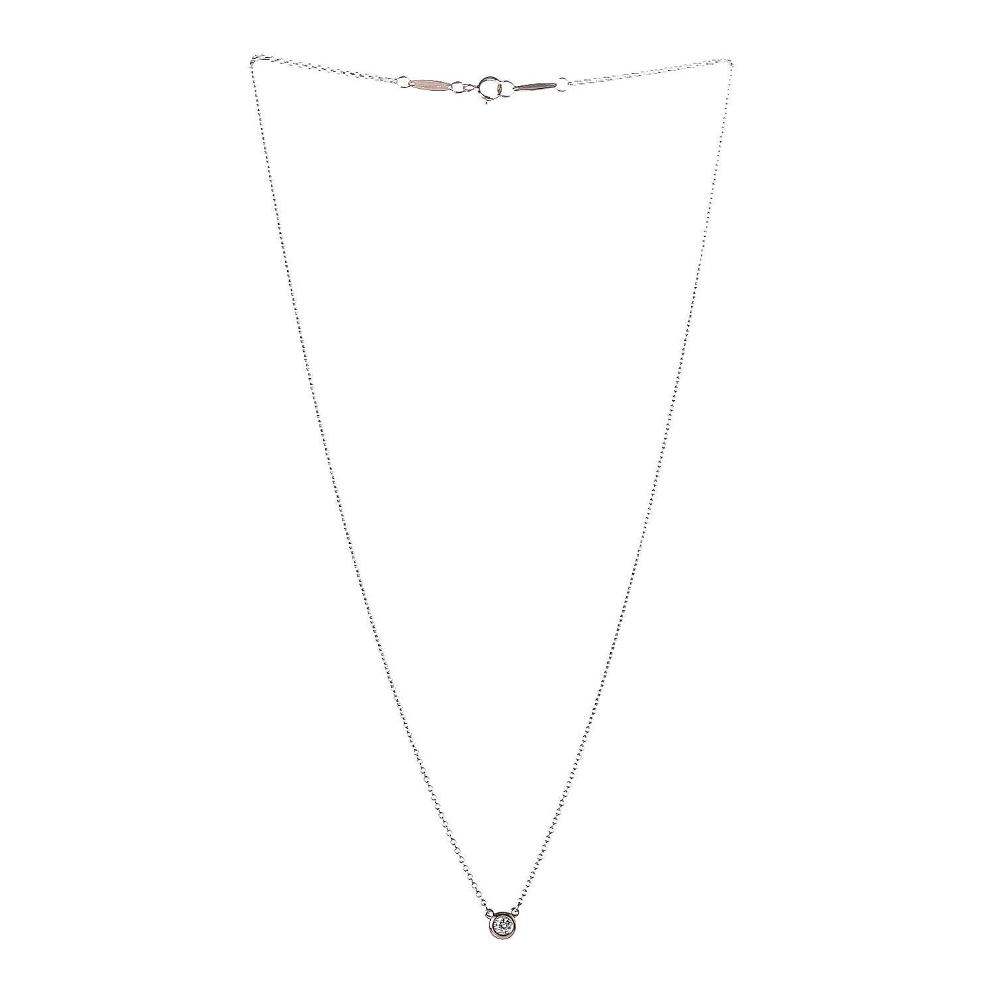 18K Rose Gold Diamond .11ct Elsa Peretti Diamonds by the Yard Pendant Necklace