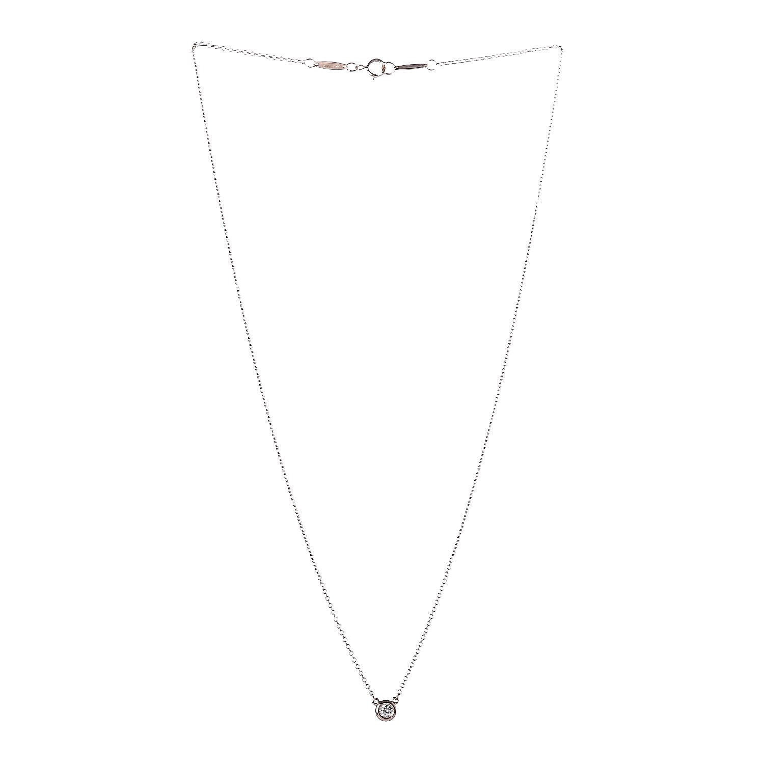 Tiffany 18K Rose Gold Diamond .11ct Elsa Peretti Diamonds by the Yard Pendant Necklace 4 of 8