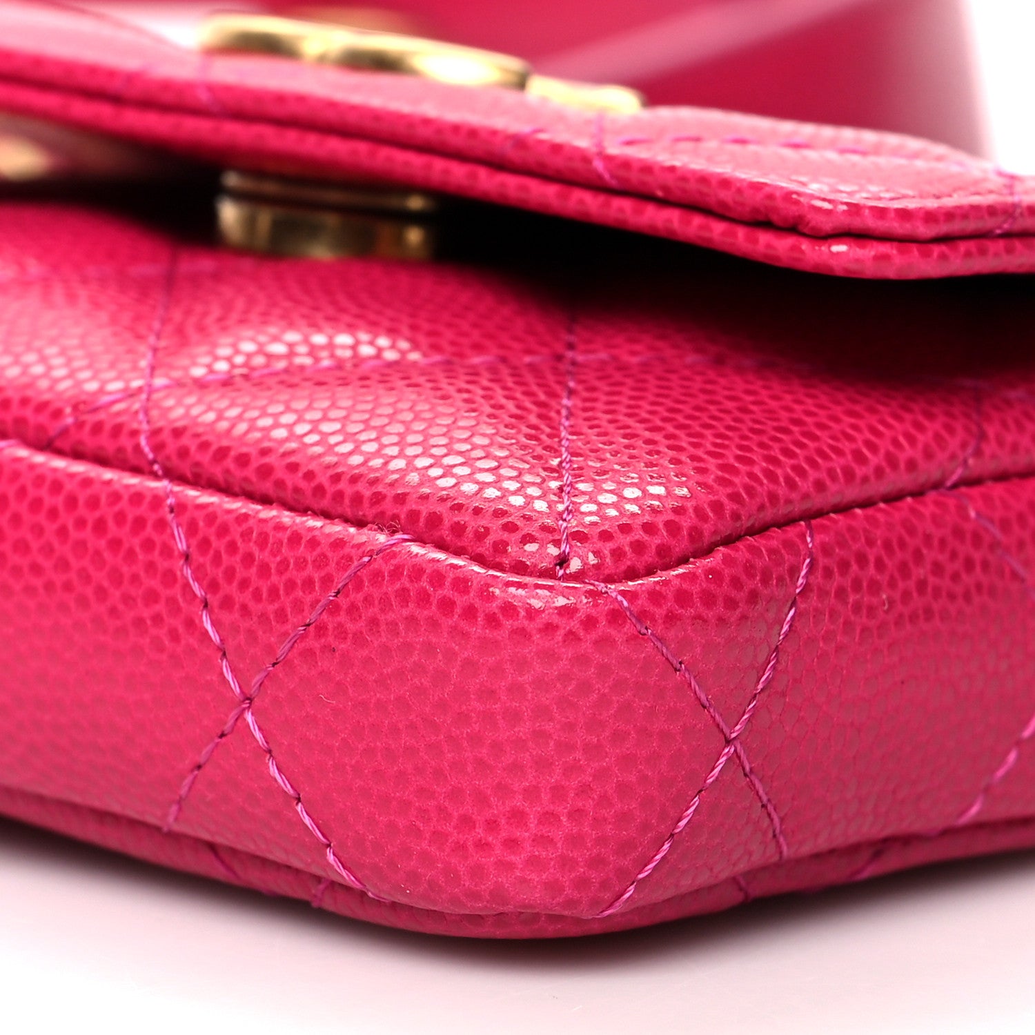 Chanel Caviar Twist Your Buttons Quilted Flap Chain Belt Bag Dark Pink 10 of 10