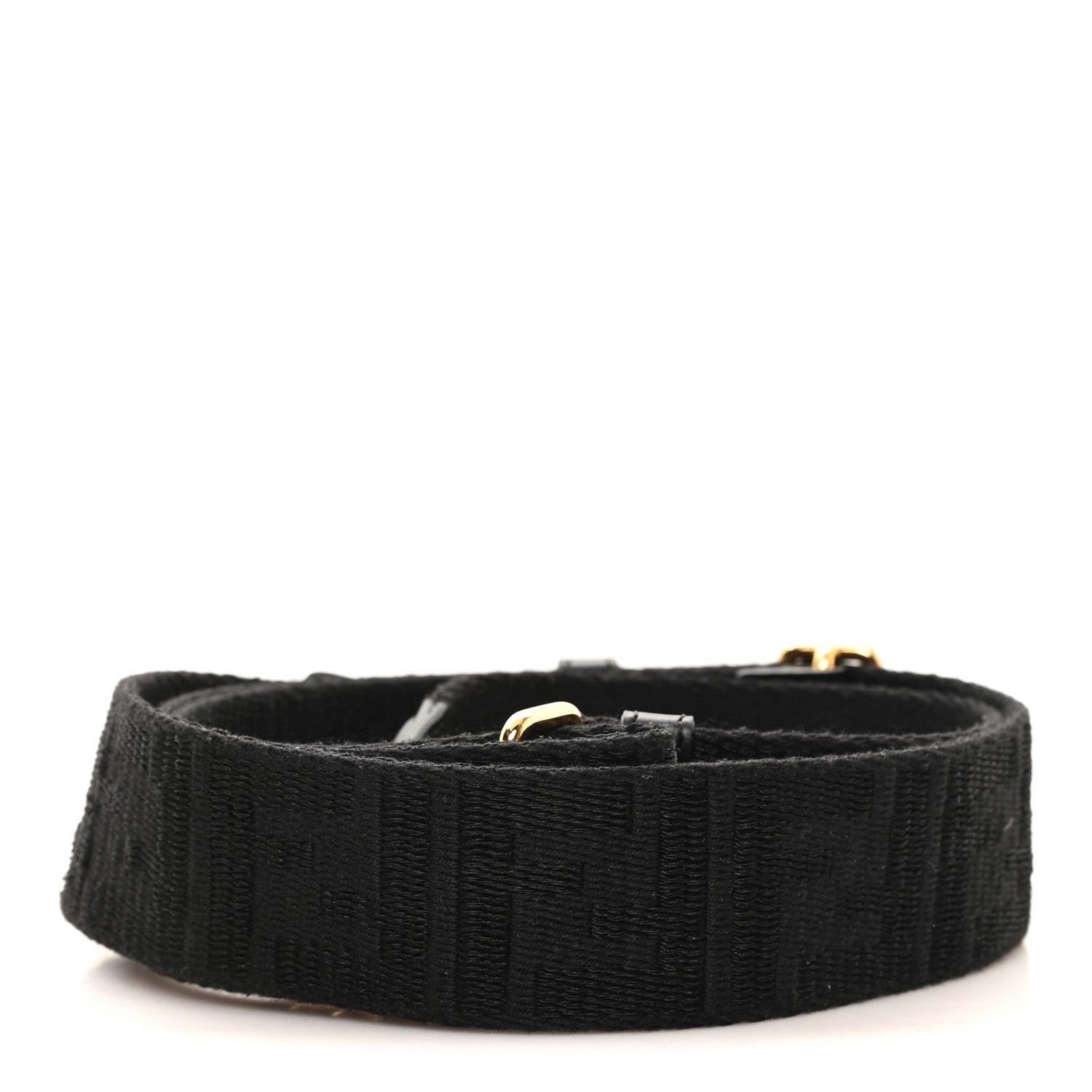 Fendi Ribbon Vitello Seta FF 1974 Adjustable Strap You Black