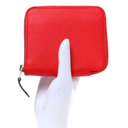 Hermes Epsom Silk'in Compact Wallet Vermillon 2 of 7