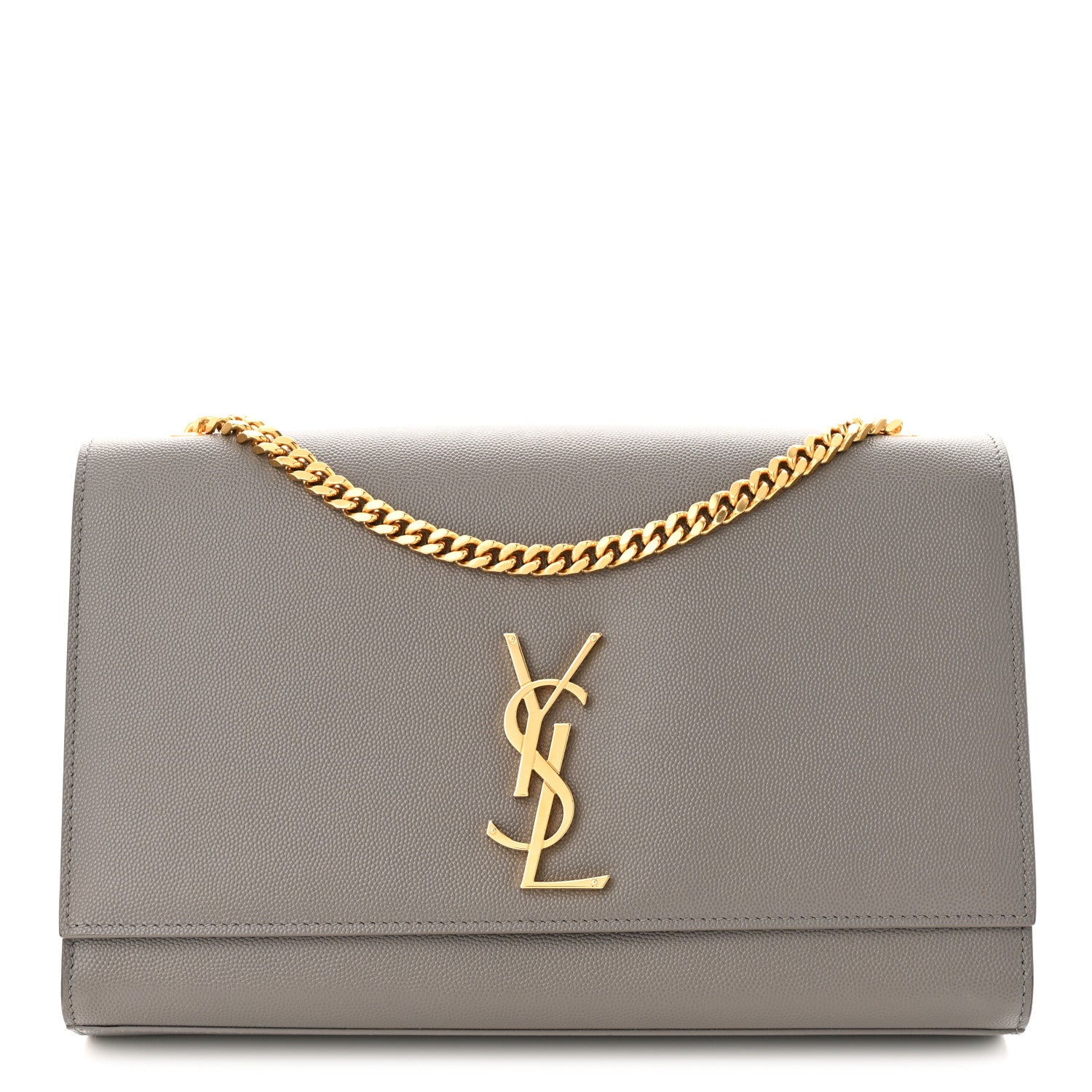 Saint Laurent Grain De Poudre Large Classic Monogram Kate Satchel Earth 1 of 9