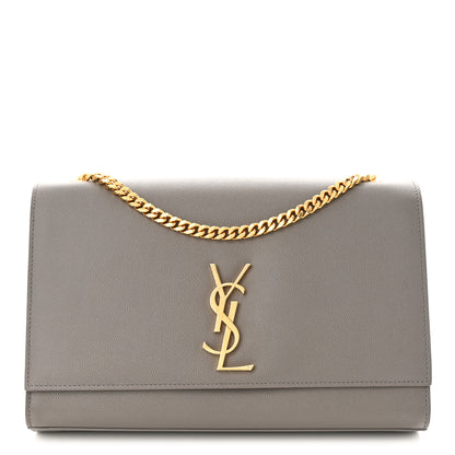 Saint Laurent Grain De Poudre Large Classic Monogram Kate Satchel Earth 1 of 9