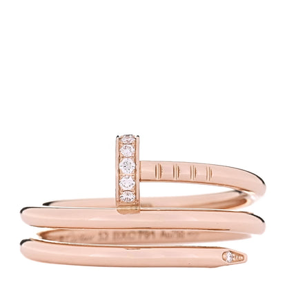 Cartier 18K Pink Gold Diamond Juste Un Clou Wrap Ring 53 6.5 1 of 6