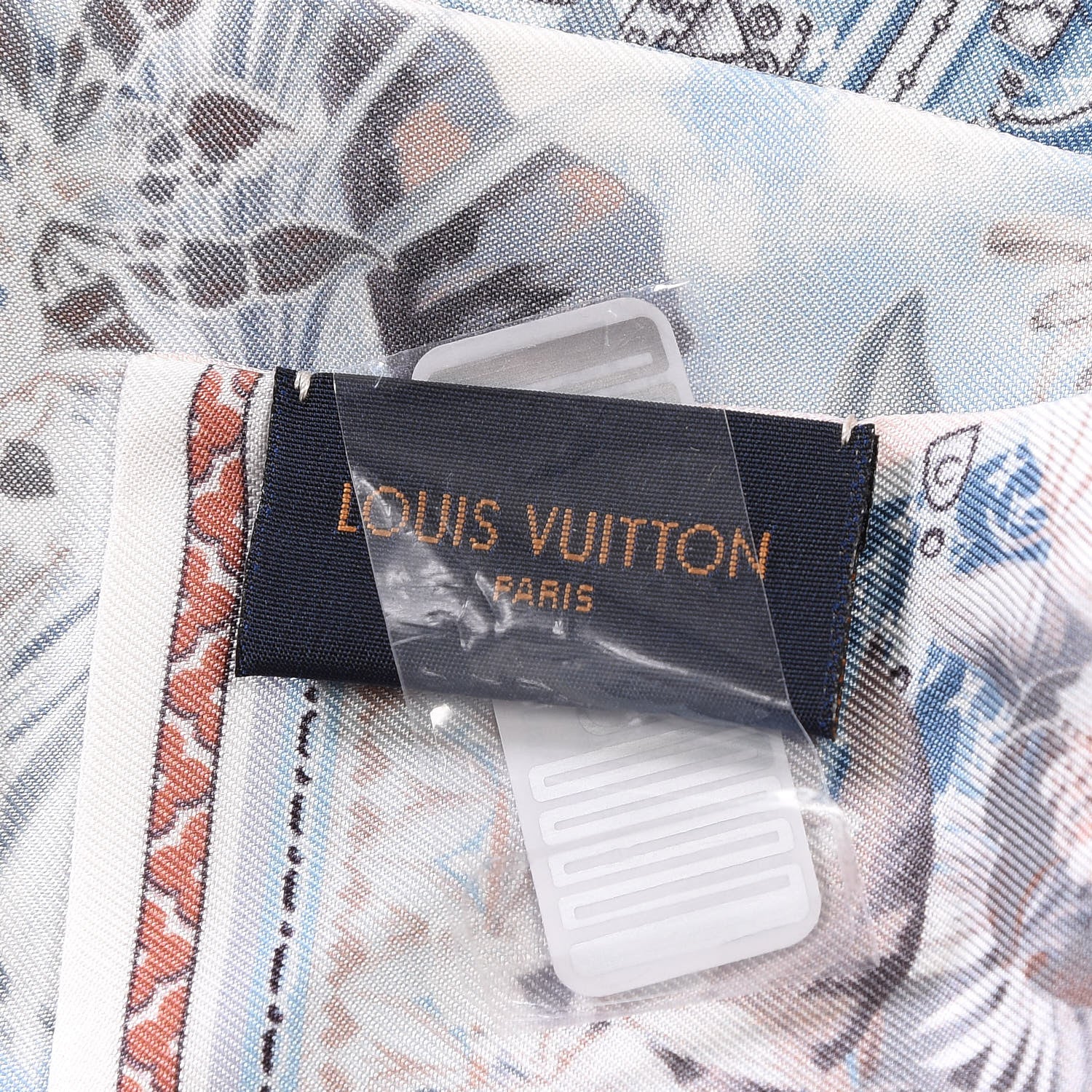 Louis Vuitton Silk Voyage Extraordinaire Bandeau Blue Grey 5 of 6