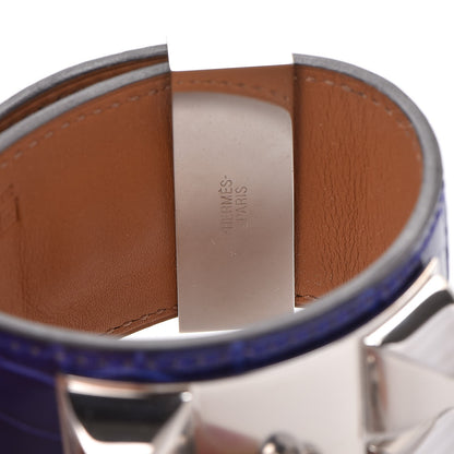 Hermes Shiny Alligator Collier De Chien CDC Bracelet S Bleu Electrique 5 of 8