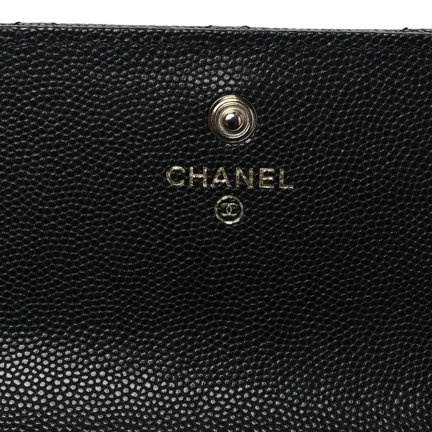 Caviar Quilted CC Large Gusset Flap Wallet Black