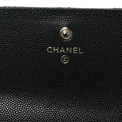 Chanel Caviar Quilted CC Large Gusset Flap Wallet Black 6 of 8