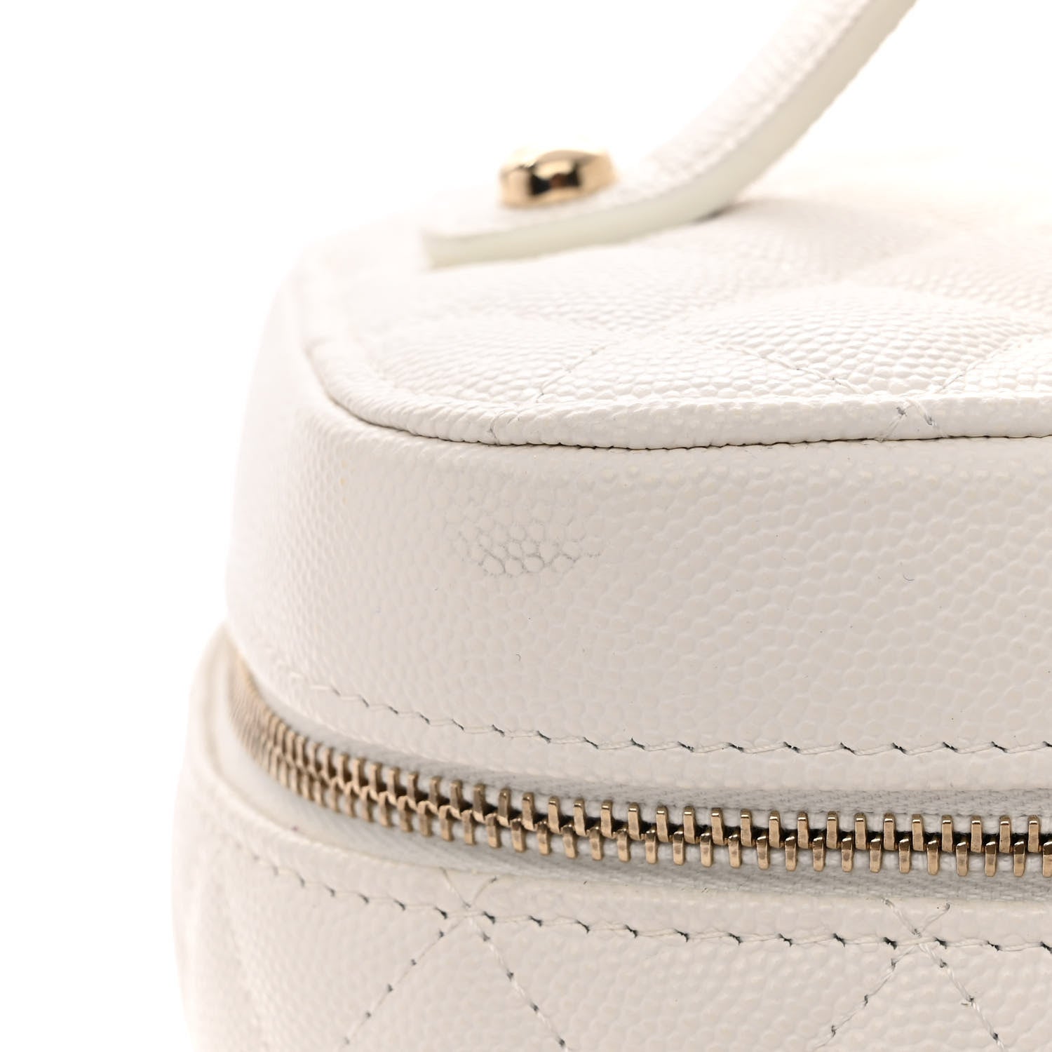 Chanel Caviar Quilted Large Vanity Pouch White 10 of 10