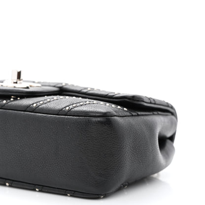 Chanel Calfskin Studded Chevron Stud Wars Waist Bag Black 10 of 10