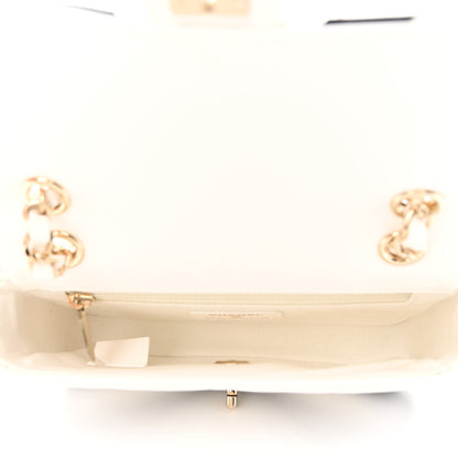 Chanel Lambskin Chevron Stitched Flap White Black 5 of 11