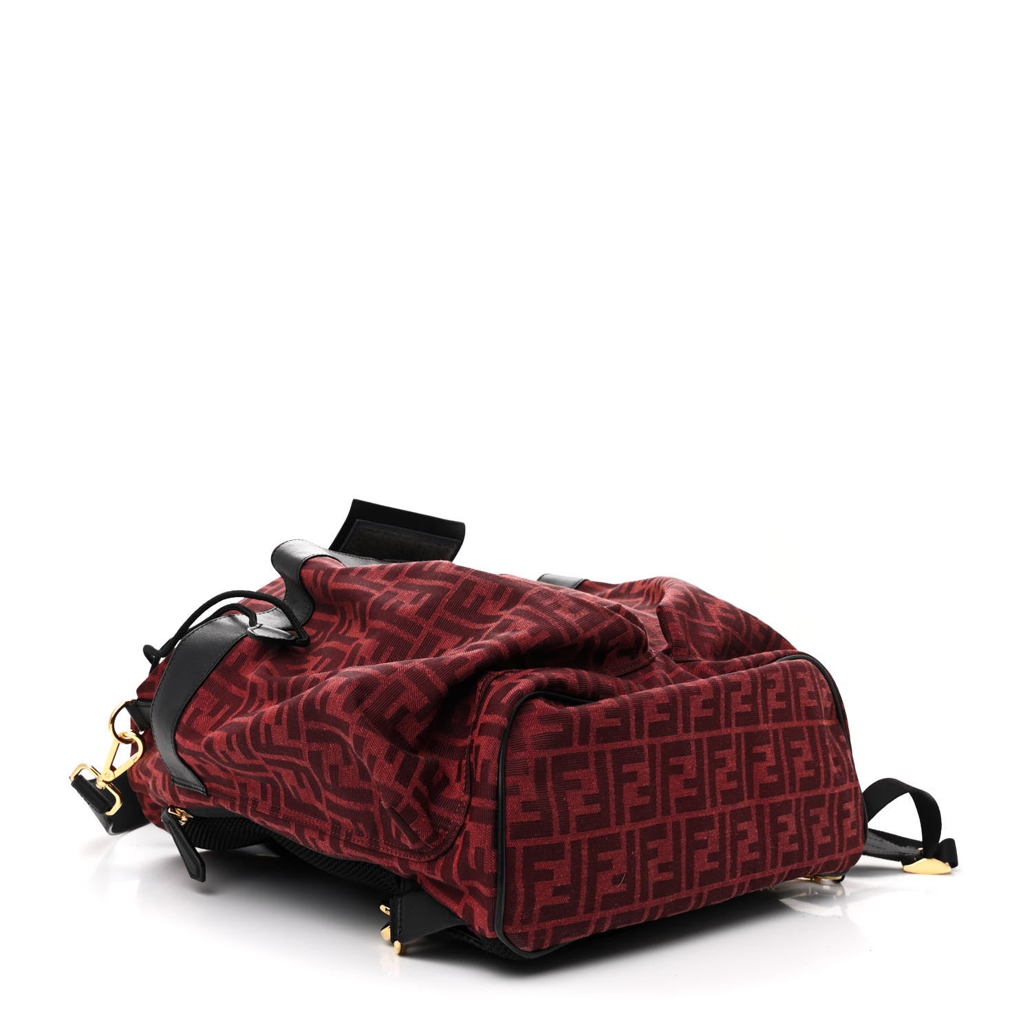Fendi Recycled Fabric Jacquard Vitello Grace FF 1974 Large Fendi Strike Backpack Rosso Marlboro Black 4 of 10