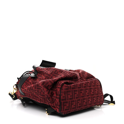 Fendi Recycled Fabric Jacquard Vitello Grace FF 1974 Large Fendi Strike Backpack Rosso Marlboro Black 4 of 10