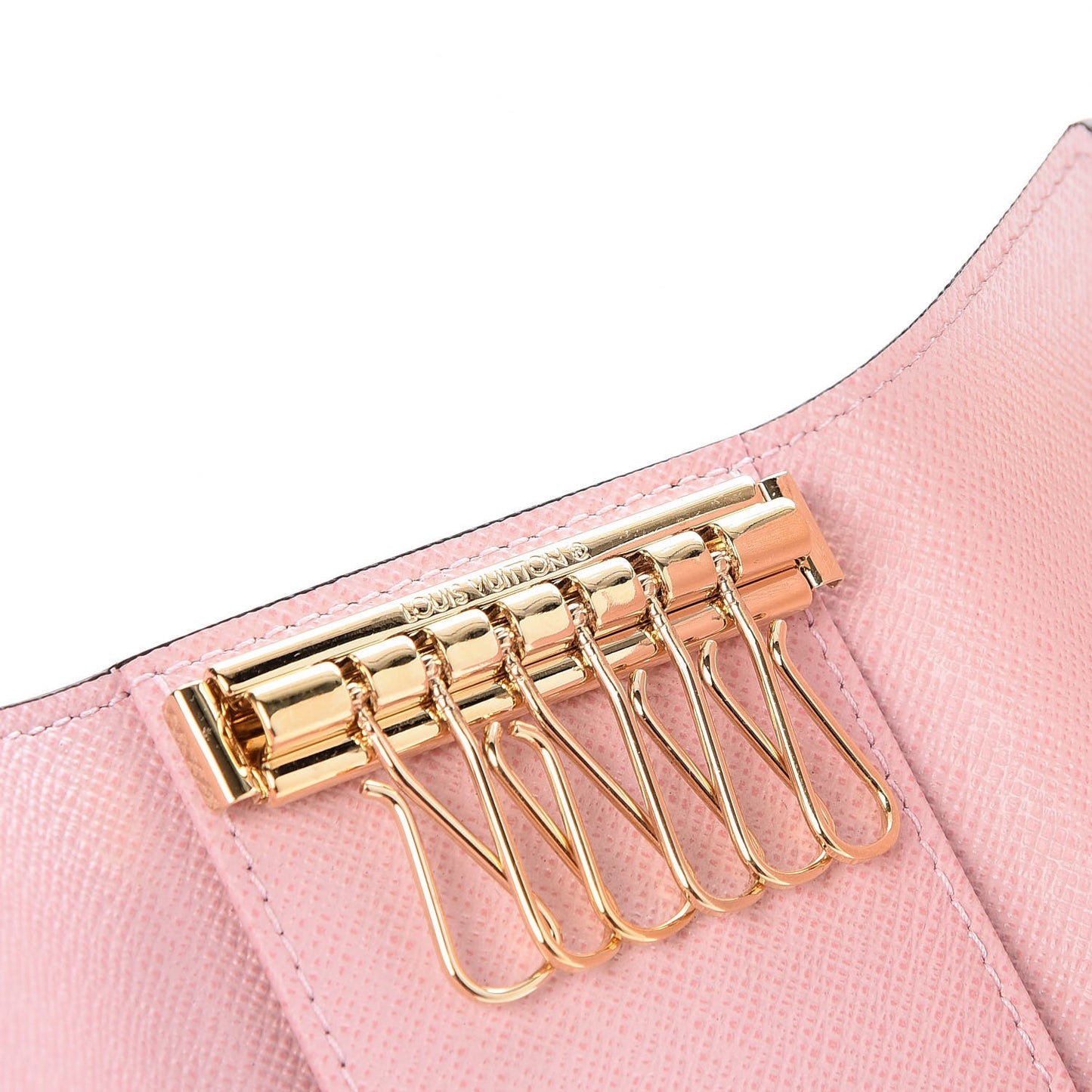 Damier Ebene Multicles 6 Key Holder Rose Ballerine