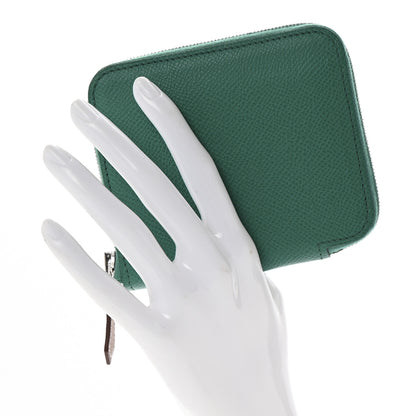 Hermes Epsom Silk'In Compact Wallet Vert Jade 2 of 8