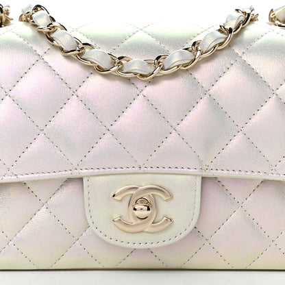 Chanel Iridescent Lambskin Quilted Mini Rectangular Flap Ivory 10 of 10
