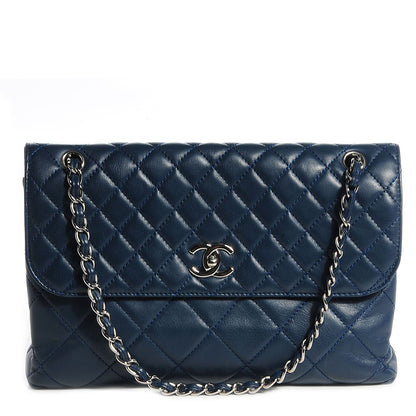 Chanel Calfskin Quilted In The Business Flap Dark Blue 1 of 8