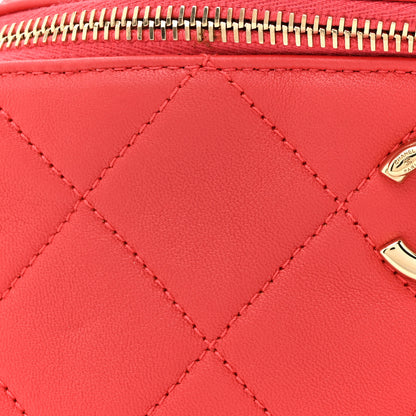 Chanel Lambskin Quilted Resin Bi-Color Waist Bag Fanny Pack Red 8 of 11