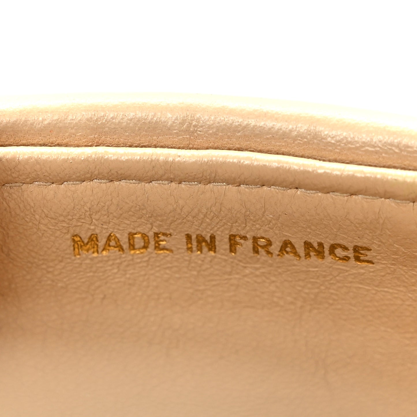 Lambskin Horizontal Quilted Mini Flap Beige
