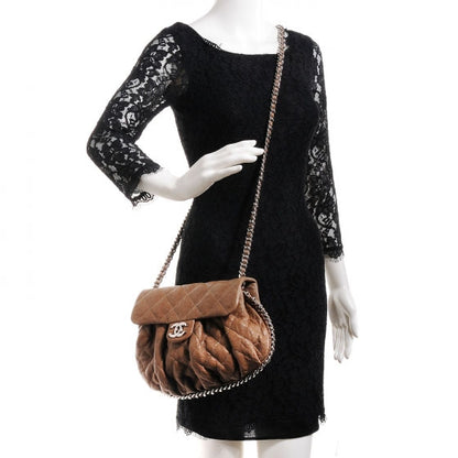 Chanel Washed Lambskin Chain Around Medium Messenger Brown 2 of 8