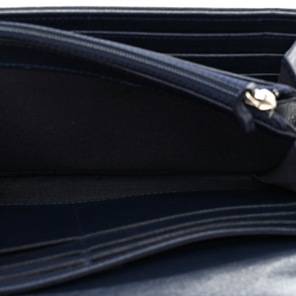 Chanel Sheepskin Quilted Mademoiselle Vintage Zip Around Wallet Navy 7 of 11