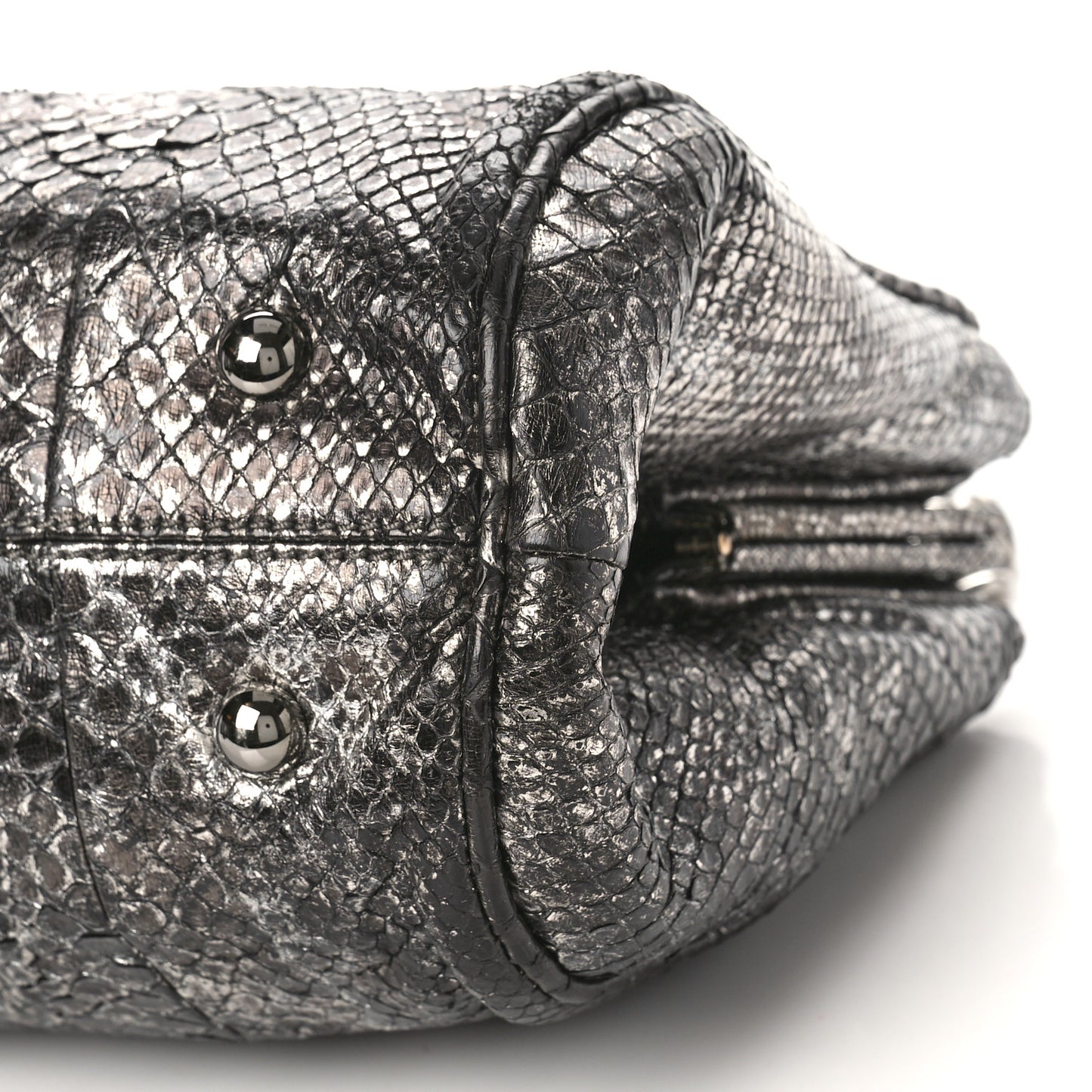 Metallic Python Small Perfect Day Tote Silver
