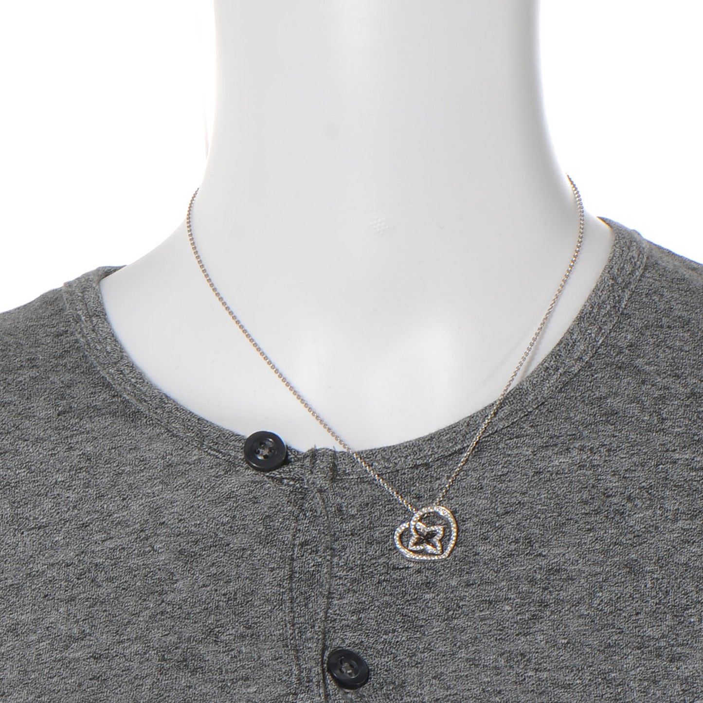 Diamond 18K White Gold Small Coeur Heart Pendant Necklace