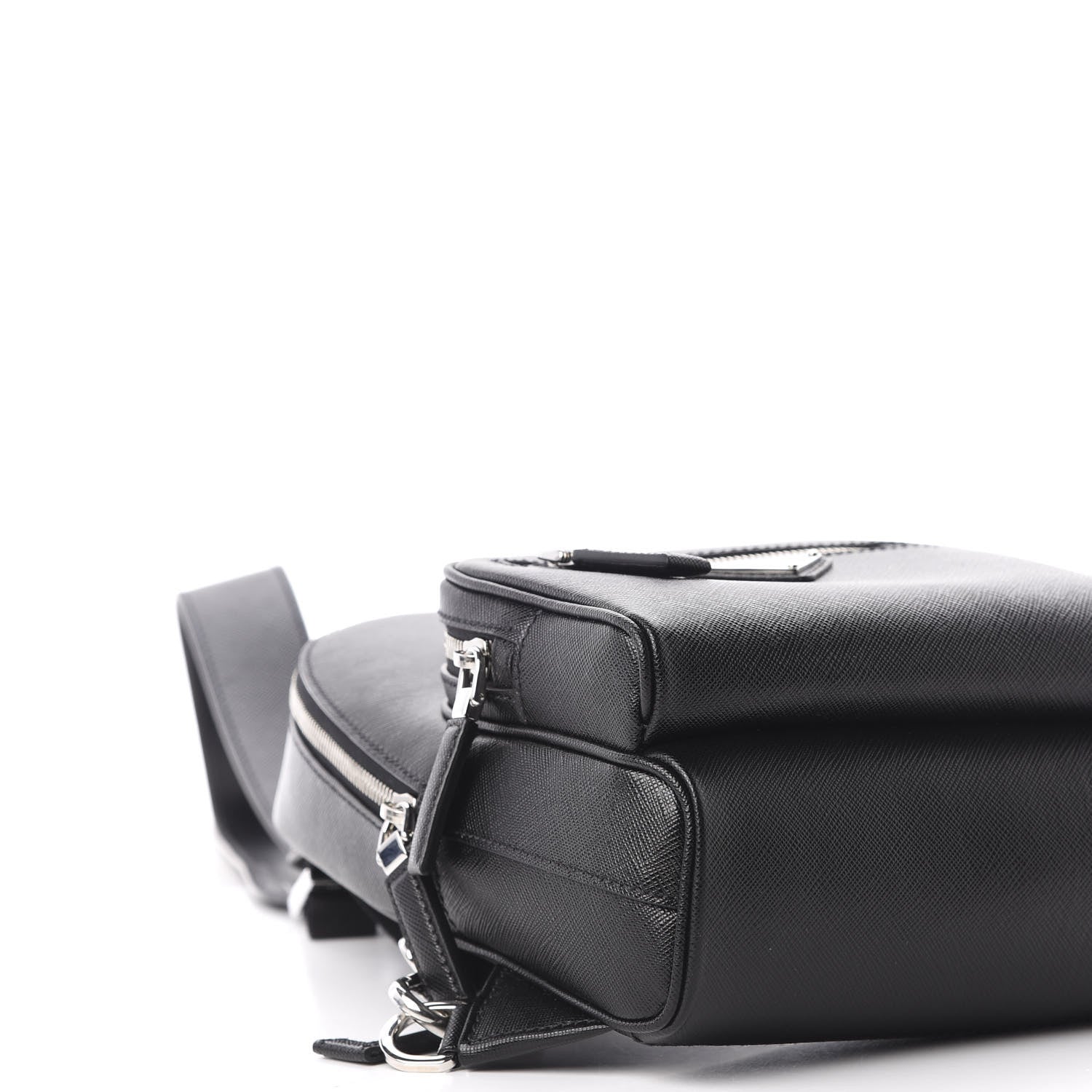 Prada Saffiano Sling Backpack Black 5 of 9