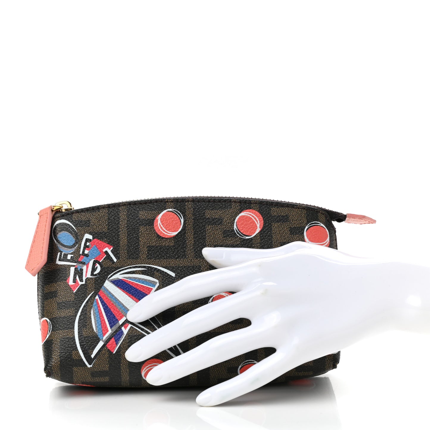 Zucca Spalmati Umbrella Print Cosmetic Pouch Tobacco