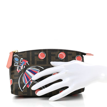 Fendi Zucca Spalmati Umbrella Print Cosmetic Pouch Tobacco 2 of 7