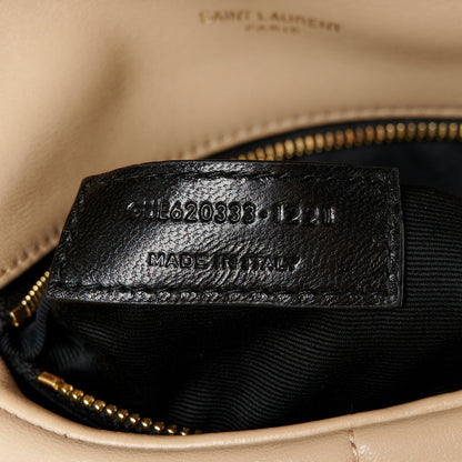 Saint Laurent Lambskin Quilted Toy Loulou Puffer Monogram Chain Satchel Nude Powder 8 of 11