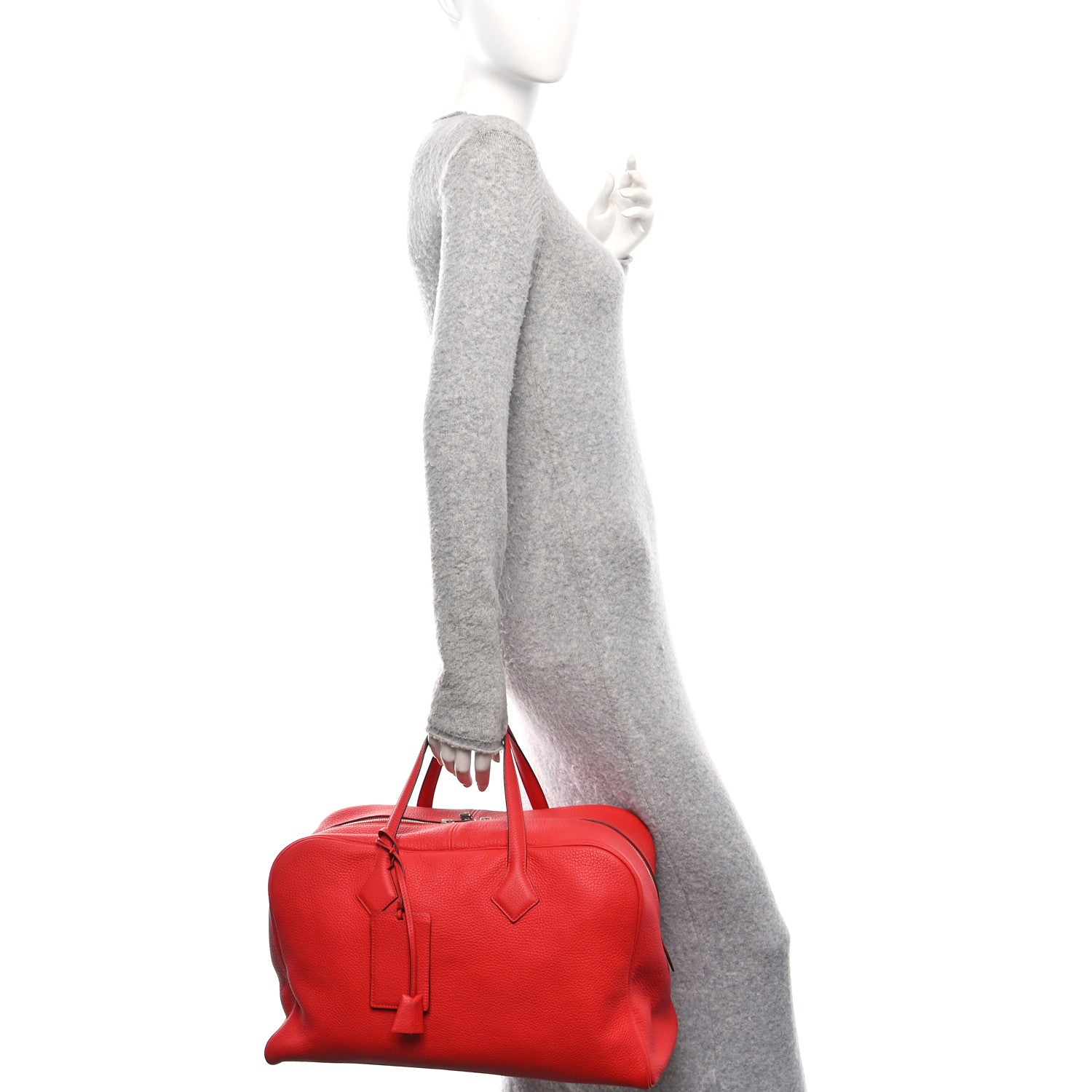 Hermes Taurillon Clemence Victoria II 43 Rouge Casaque 2 of 14