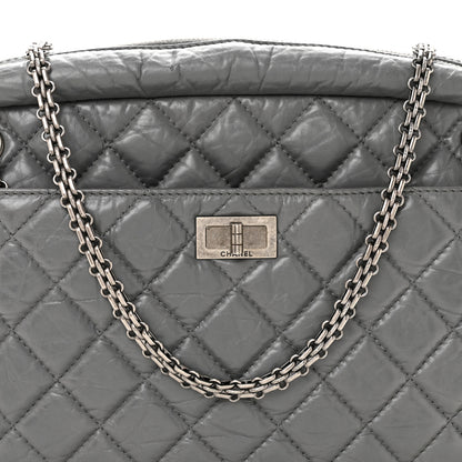 Chanel Aged Calfskin Quilted Large Reissue Camera Case Grey 8 of 10