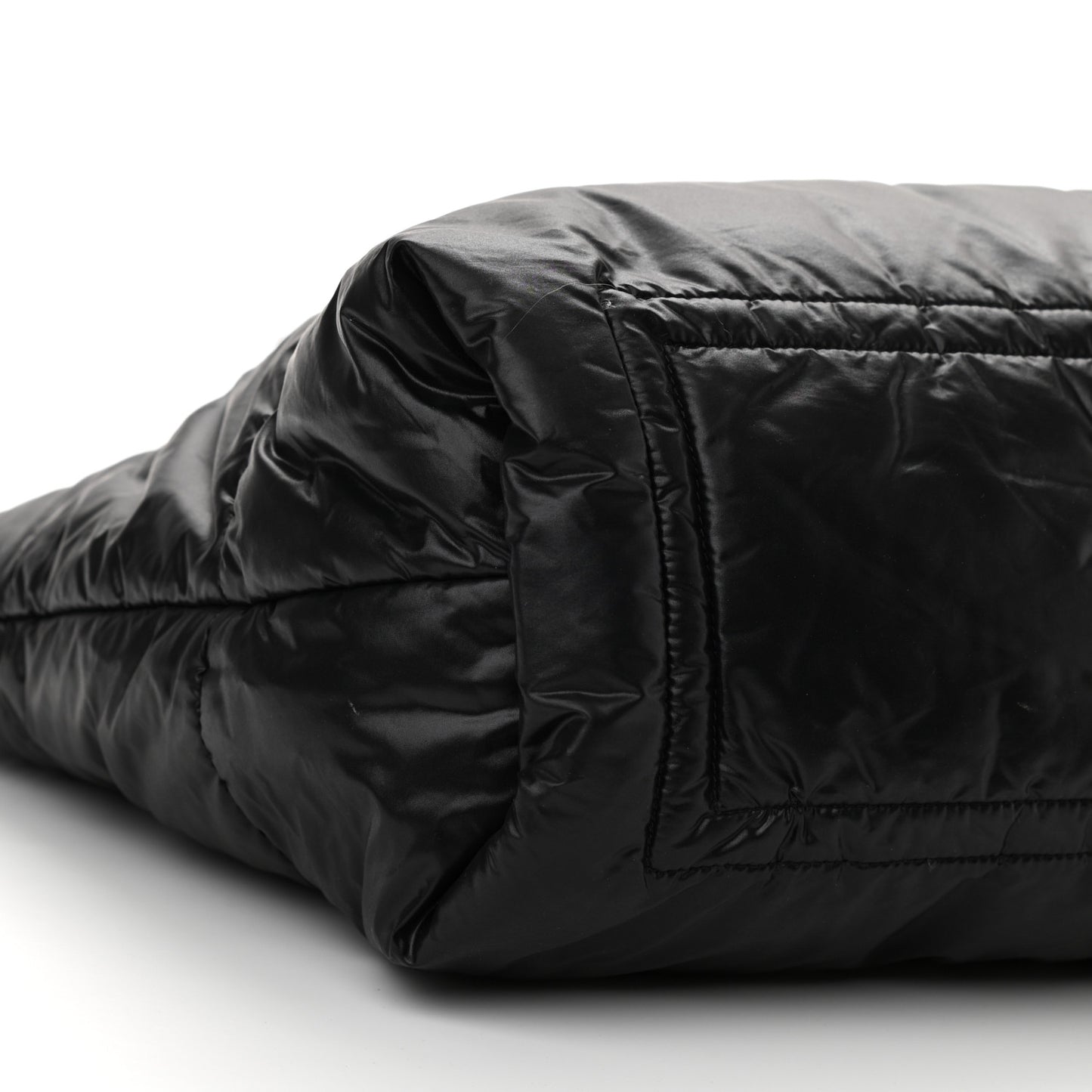 Nylon Quilted Coco Cocoon Reversible Tote Black