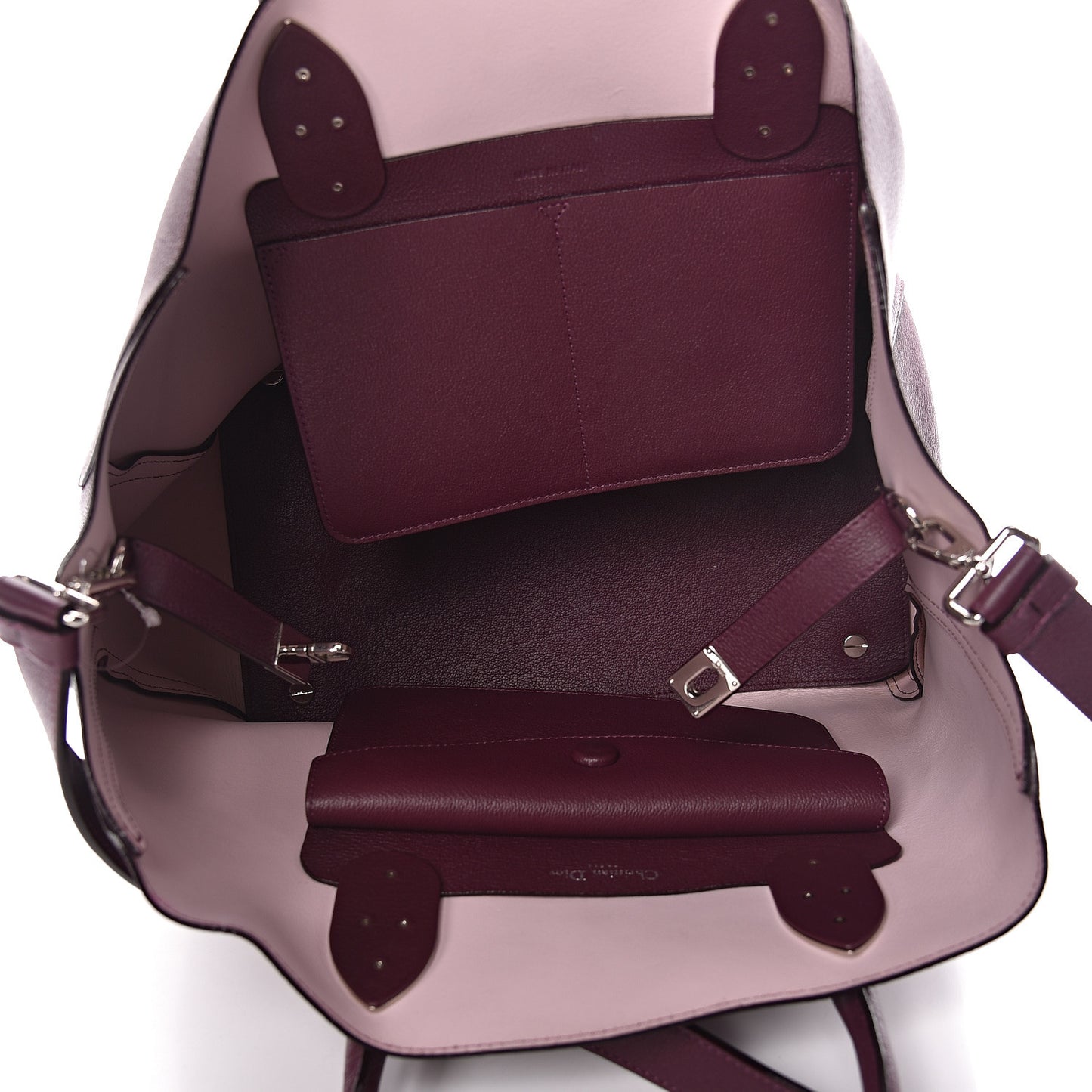 Supple Grained Calfskin Large Open Bar Tote Purple