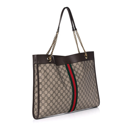 Gucci GG Supreme Monogram Large Rajah Chain Tote Beige New Acero 3 of 14