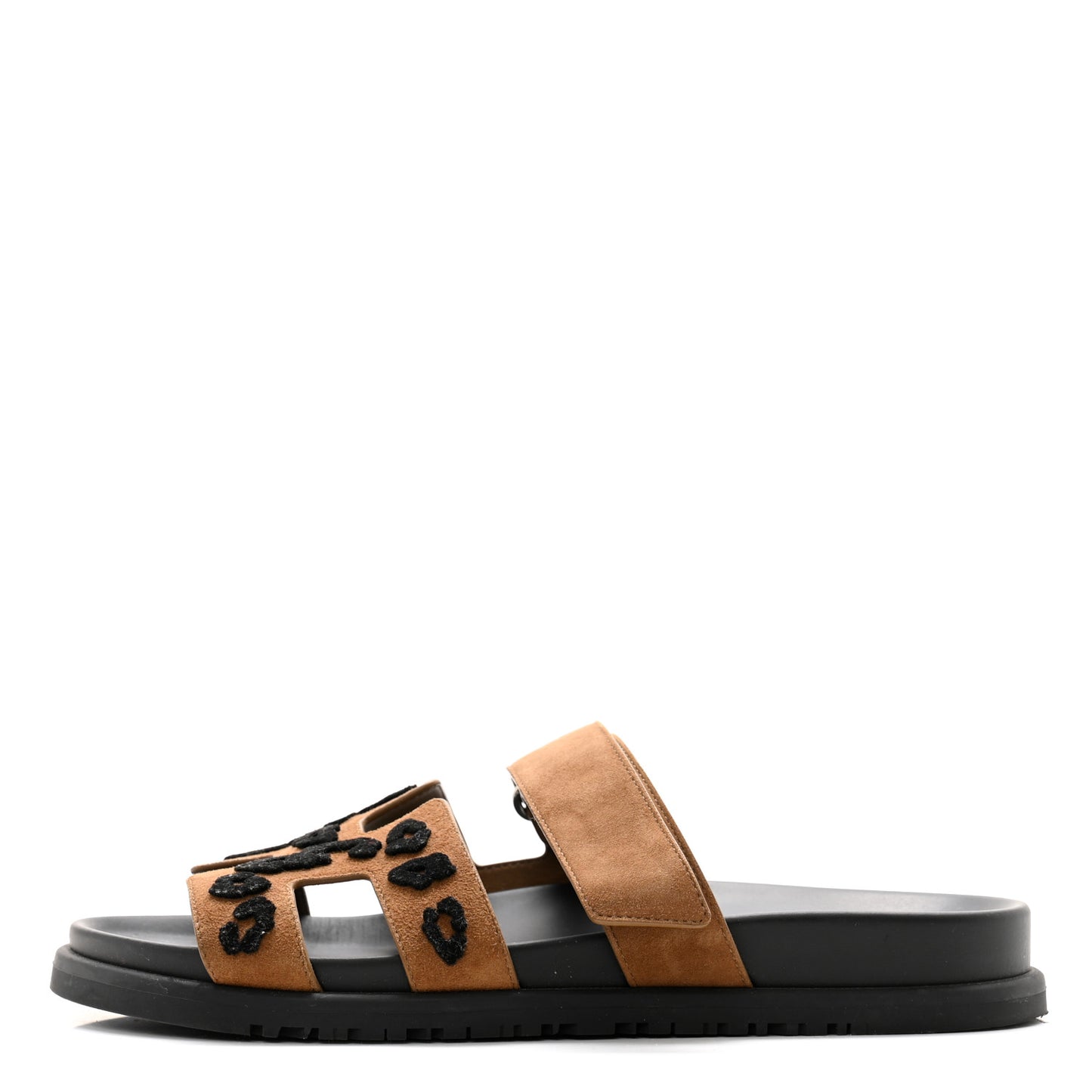 Suede Goatskin Womens Chypre Sandals 39 Brun Fume Black