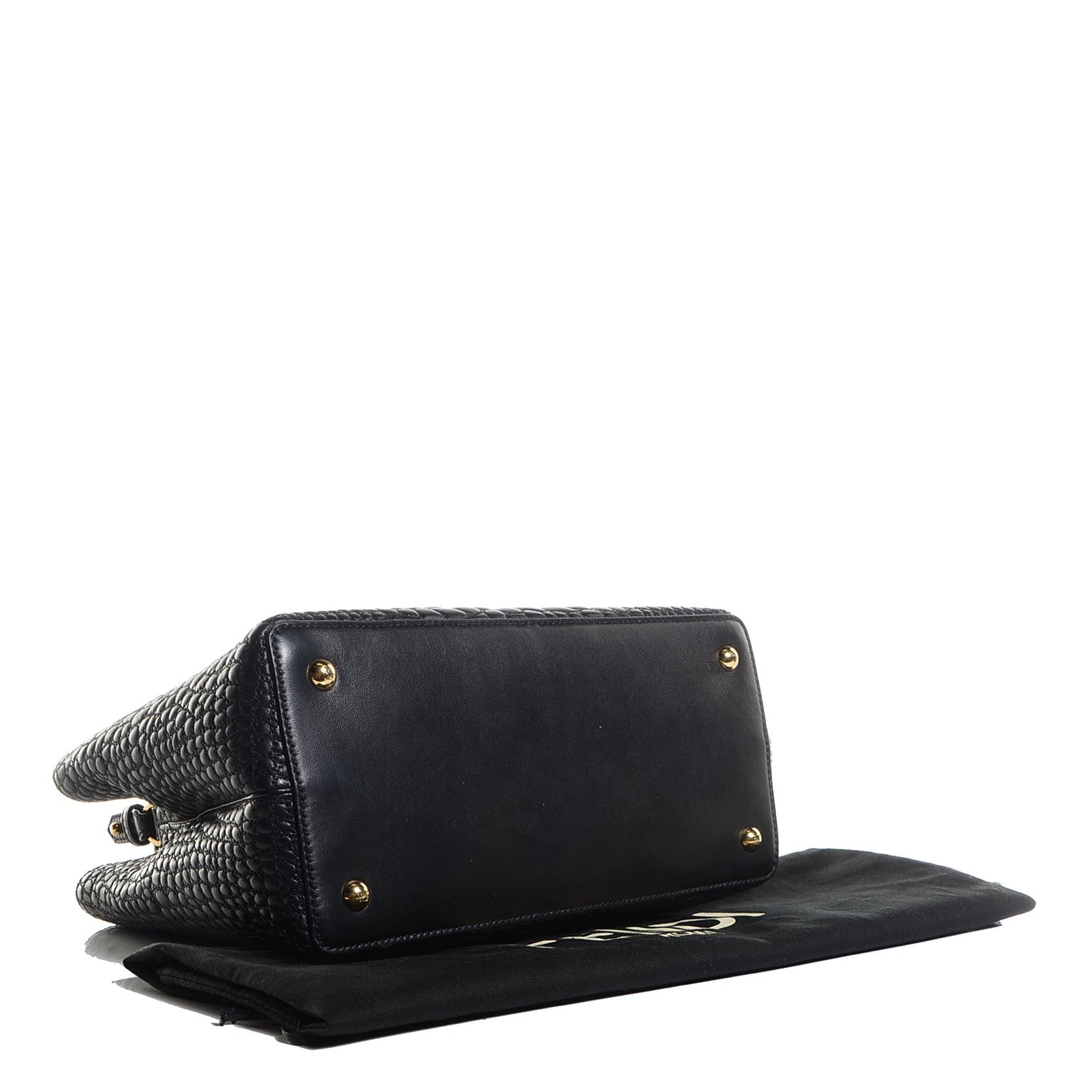Fendi Nappa Crocodile Trapuntata Petite 2Jours Tote Black 4 of 12